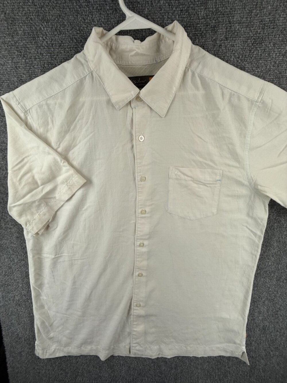 Quiksilver Quicksilver Waterman Button Up Shirt Ivory Rayon Blend Large ********
